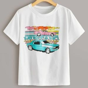 White Graphic Car Tee